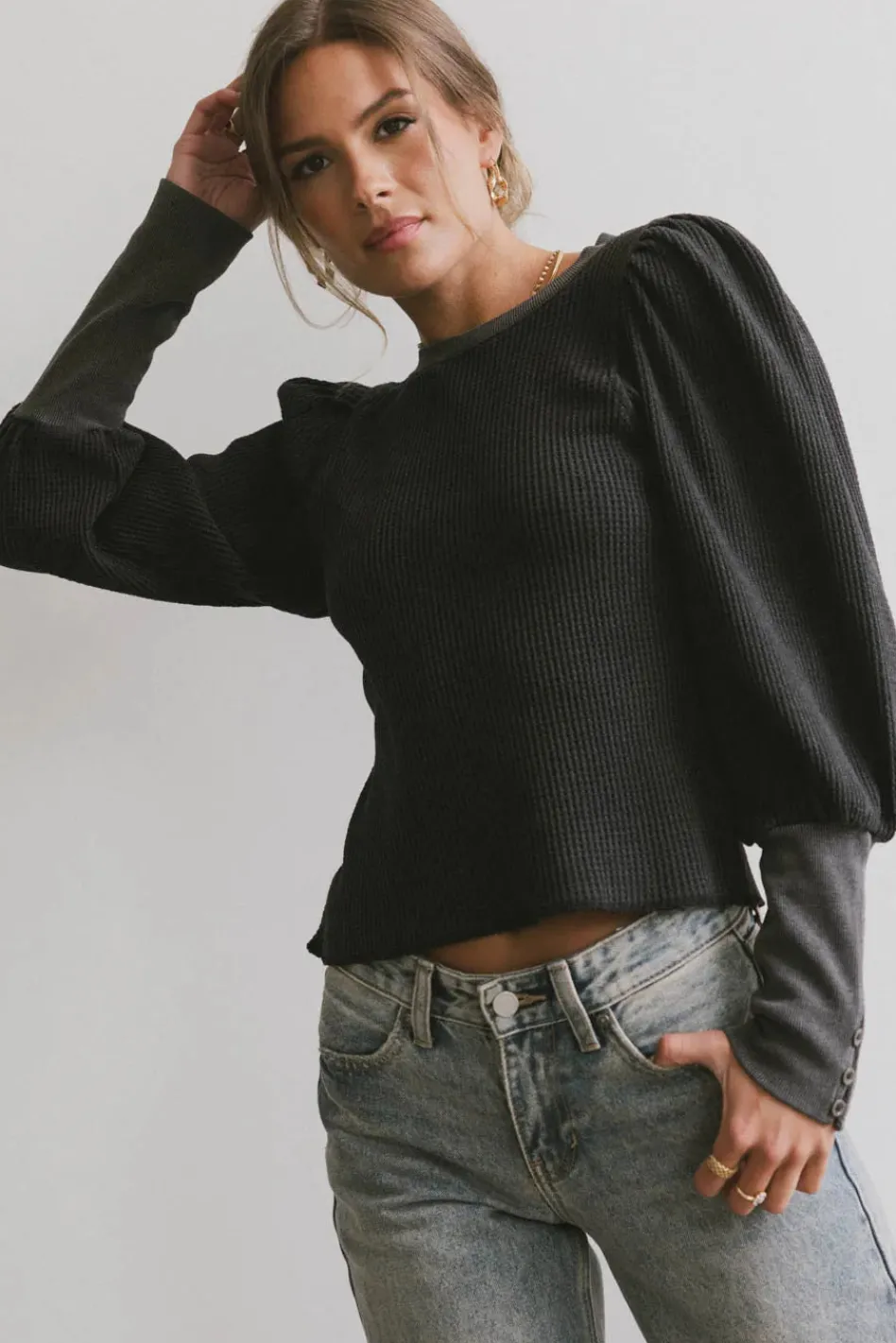 Bohme Lettie Waffle Knit Top in