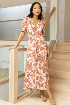 Bohme Lia Floral Midi Dress in