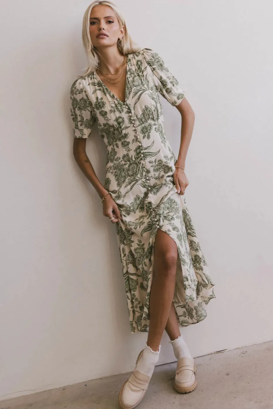 Bohme Lia Floral Midi Dress in