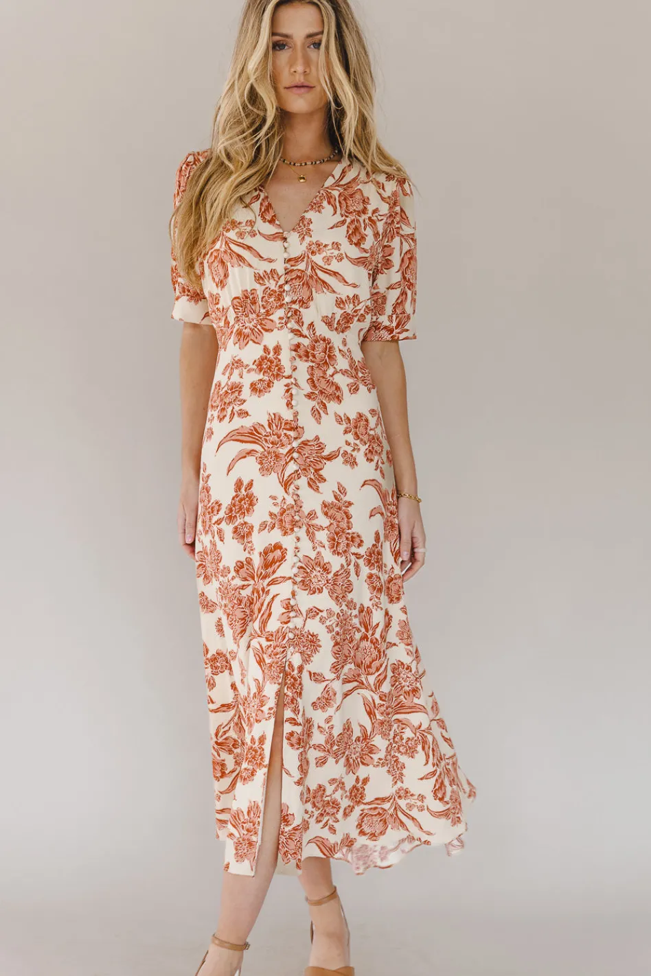 Bohme Lia Floral Midi Dress in