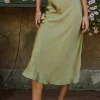 Bohme Lovinia Satin Midi Skirt in