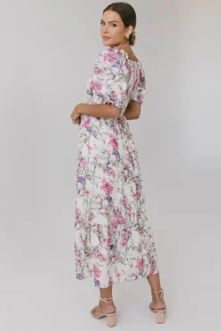 Bohme Luciana Floral Smocked Midi Dress
