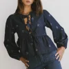 Bohme Maggie Peplum Tie Blouse With Bow Detail