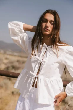Bohme Maggie Peplum Tie Blouse in