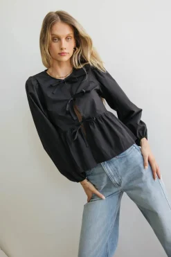 Bohme Maggie Peplum Tie Blouse in