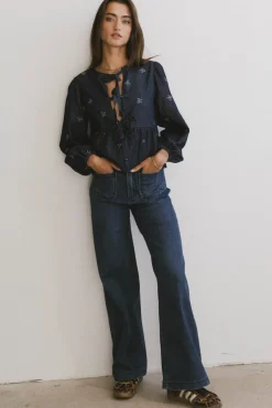 Bohme Maggie Peplum Tie Blouse With Bow Detail