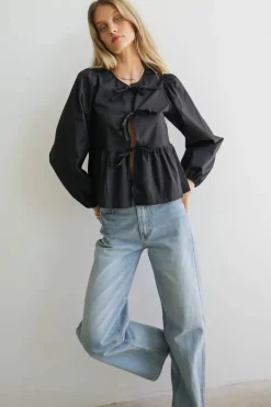 Bohme Maggie Peplum Tie Blouse in