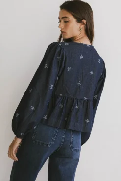 Bohme Maggie Peplum Tie Blouse With Bow Detail