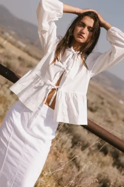 Bohme Maggie Peplum Tie Blouse in