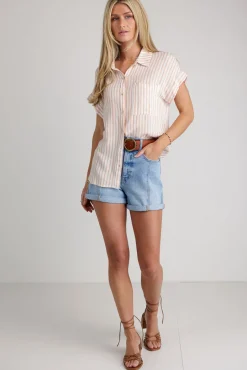 Bohme Marie Striped Button Up in - FINAL SALE