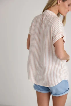 Bohme Marie Striped Button Up in - FINAL SALE