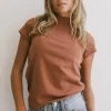 Bohme Marley Mock Neck Tee in