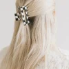Bohme Medium Cutout Claw Clip in Checker