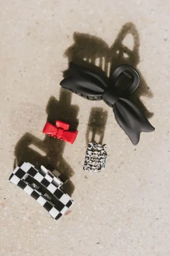 Bohme Medium Cutout Claw Clip in Checker