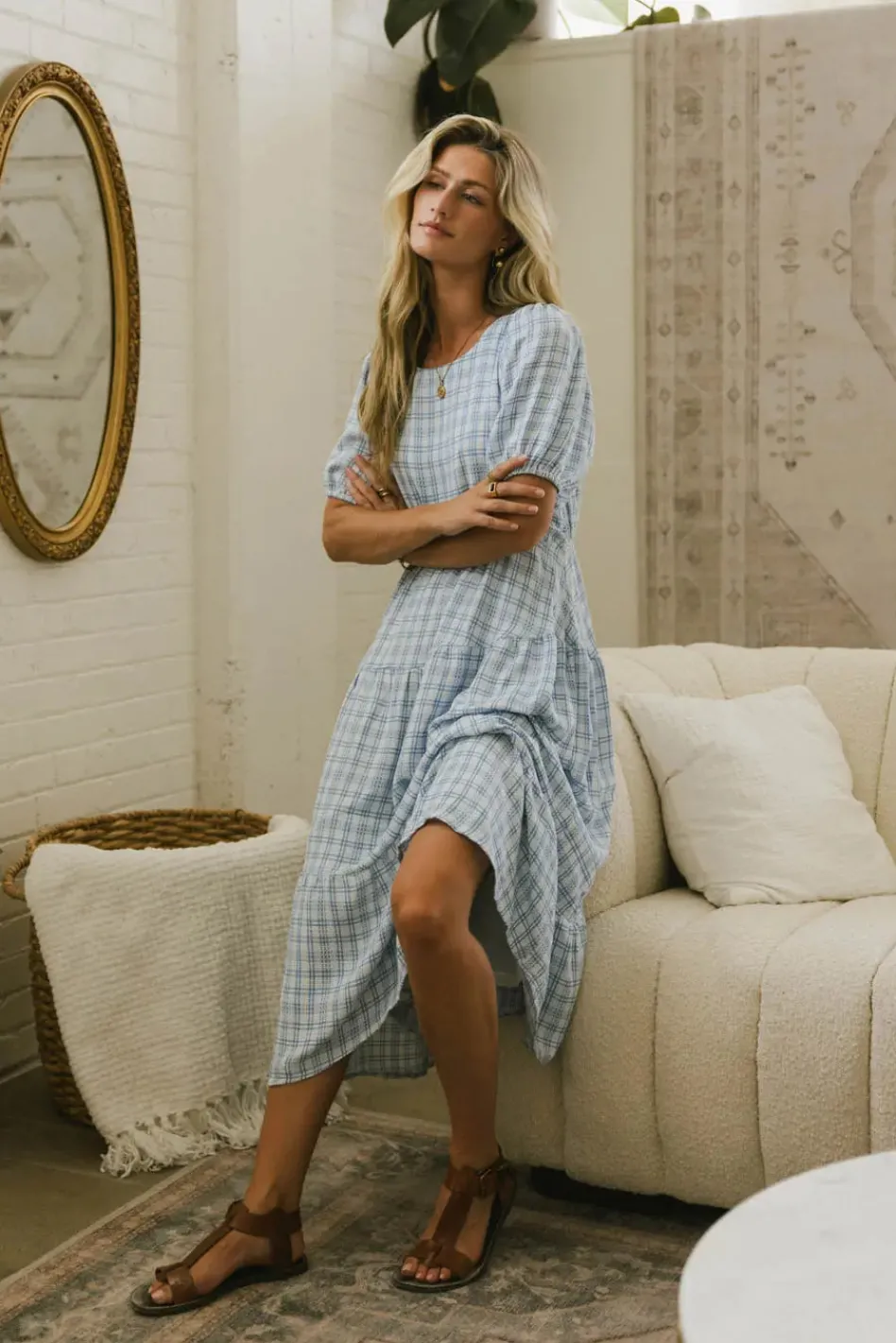 Bohme Melina Plaid Midi Dress in