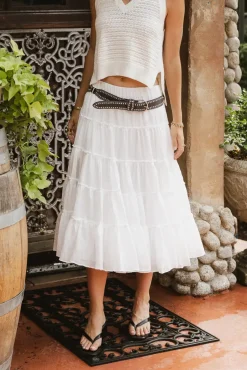 Bohme Minerva Tiered Midi Skirt in