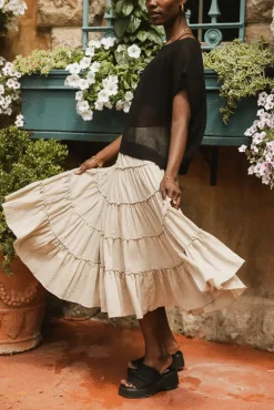 Bohme Minerva Tiered Midi Skirt in