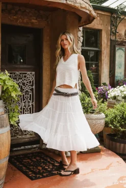 Bohme Minerva Tiered Midi Skirt in