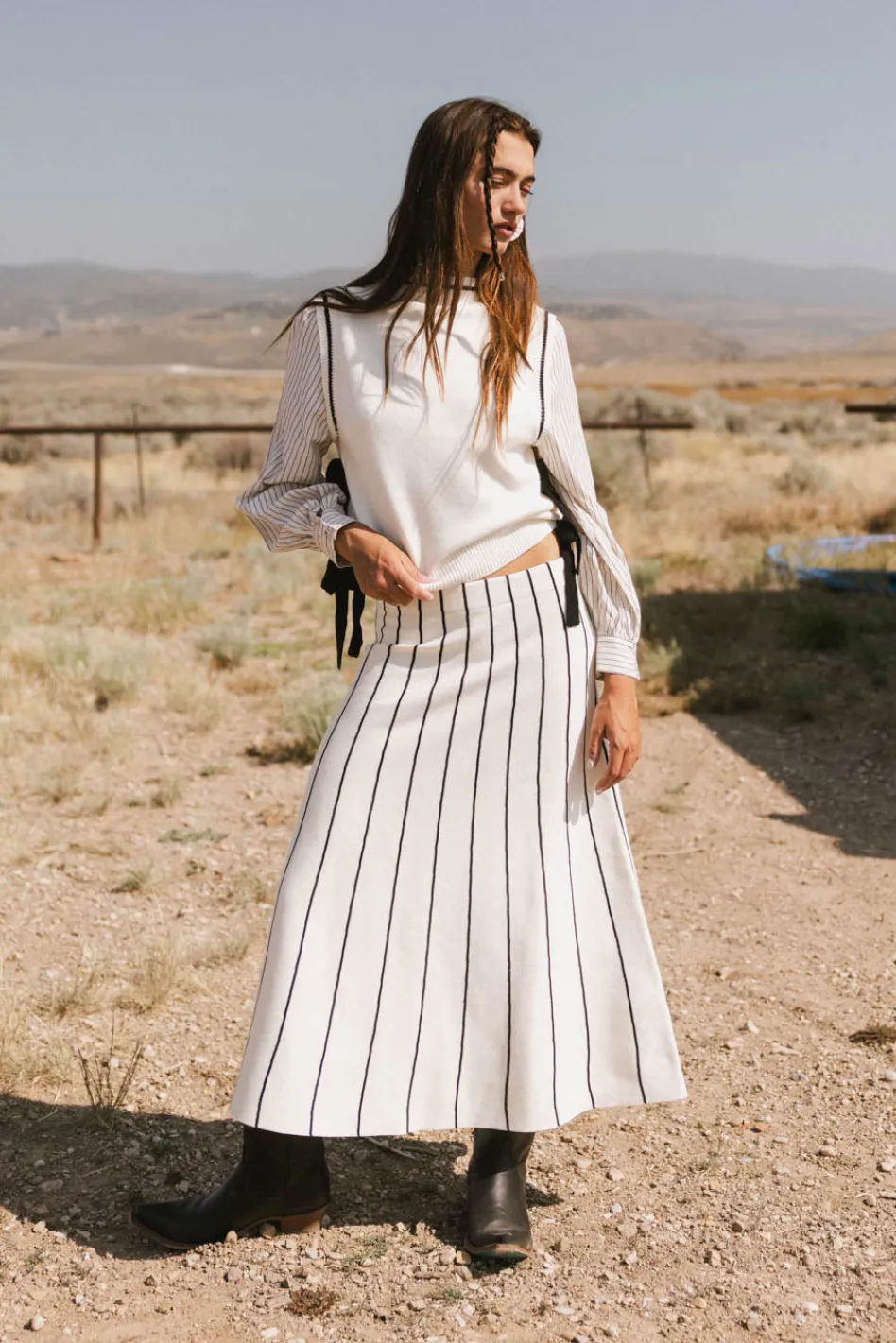 Bohme Montie Striped Sweater Top in