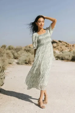 Bohme Nadia Smocked Midi Dress