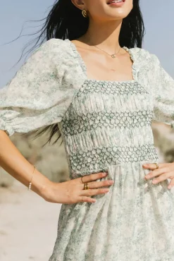 Bohme Nadia Smocked Midi Dress