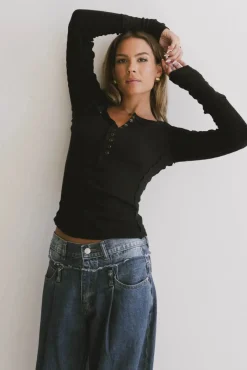 Bohme Naomi Cable Knit Sleeve Top in