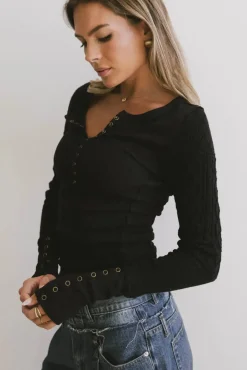 Bohme Naomi Cable Knit Sleeve Top in
