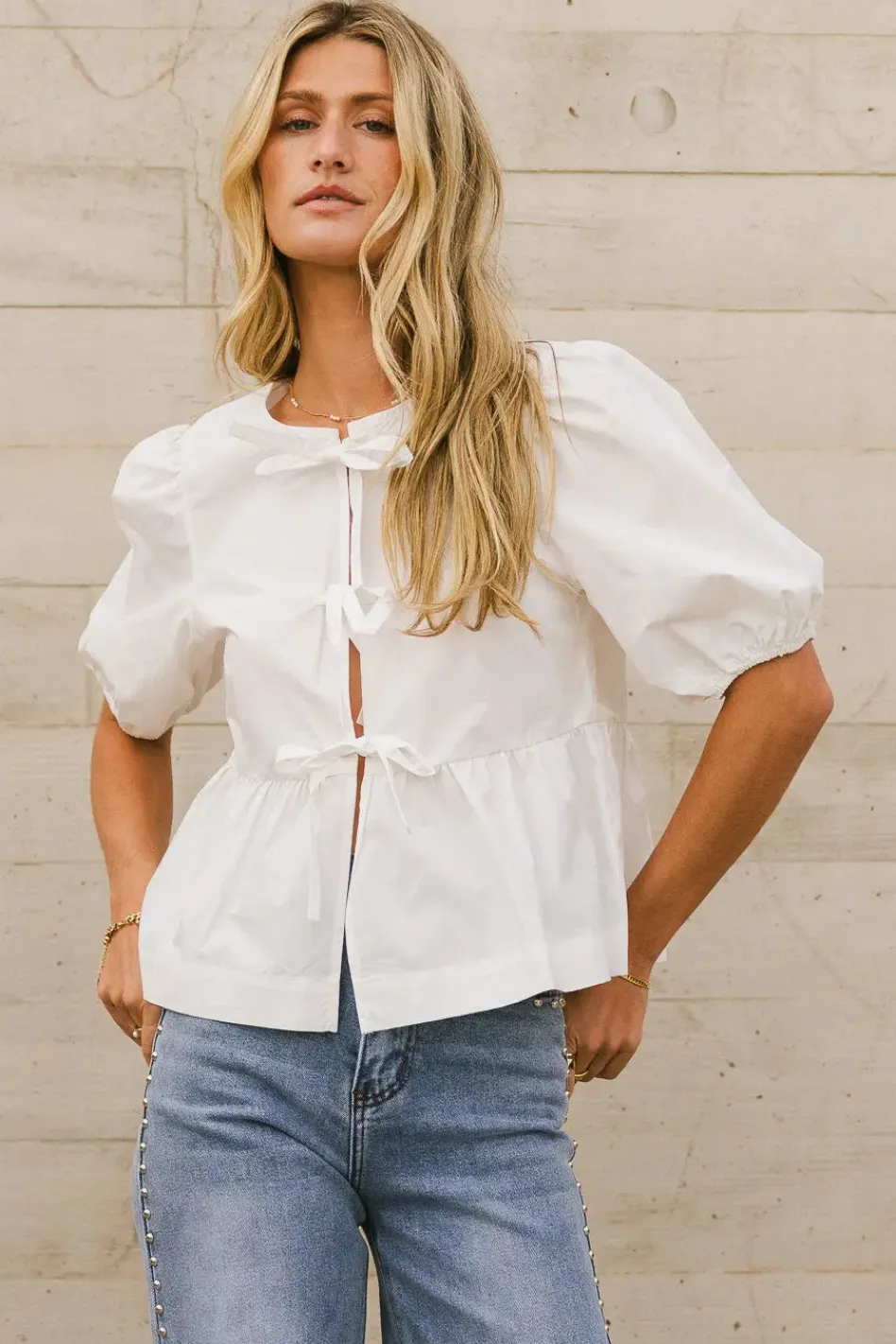 Bohme Natalia Peplum Tie Blouse in