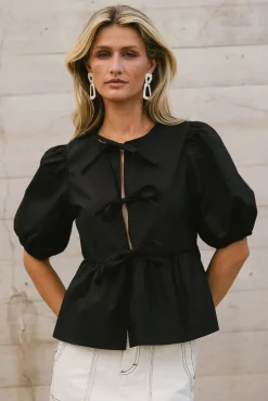 Bohme Natalia Peplum Tie Blouse in