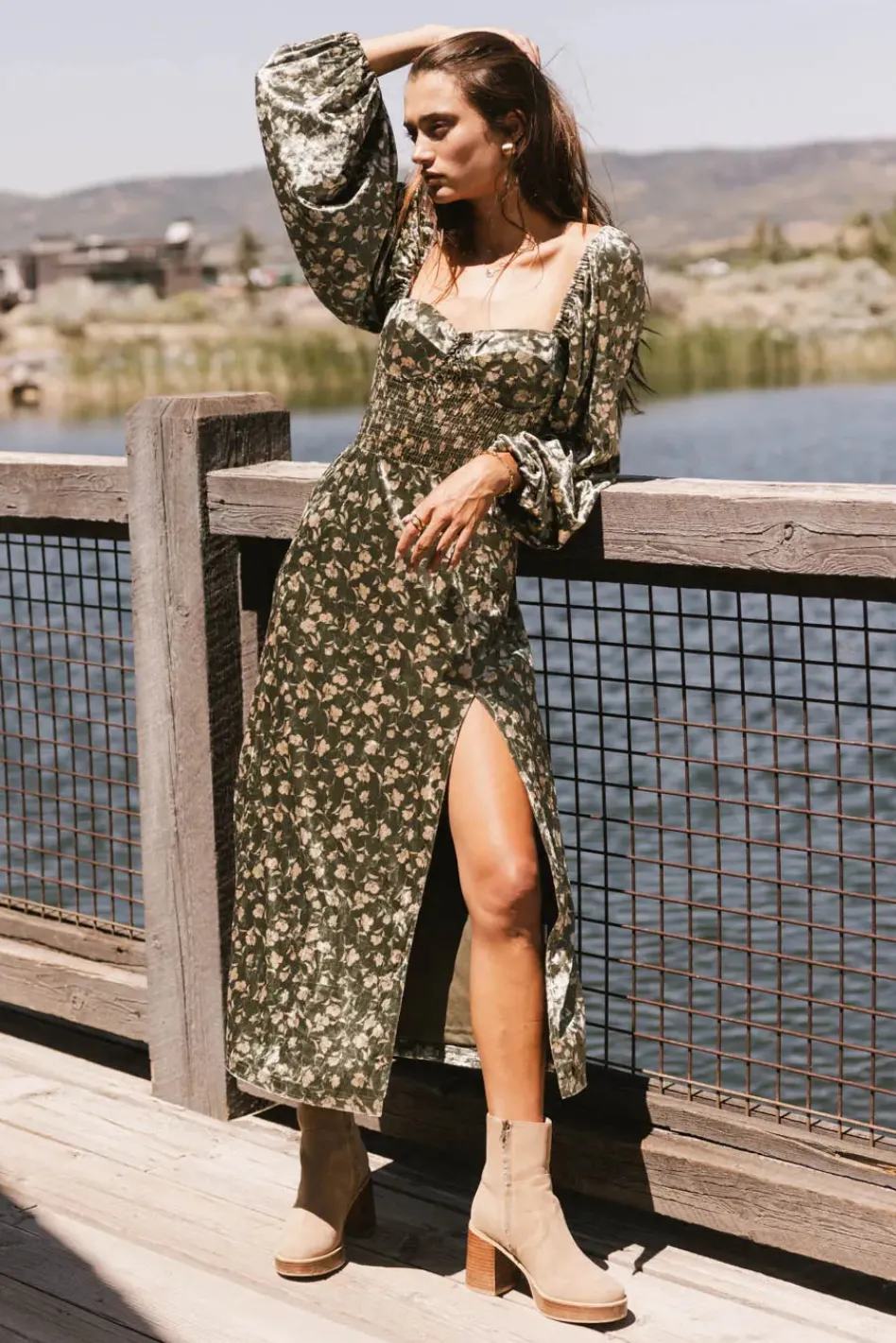 Bohme Necali Velvet Midi Dress