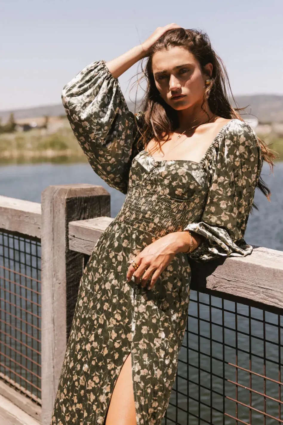 Bohme Necali Velvet Midi Dress