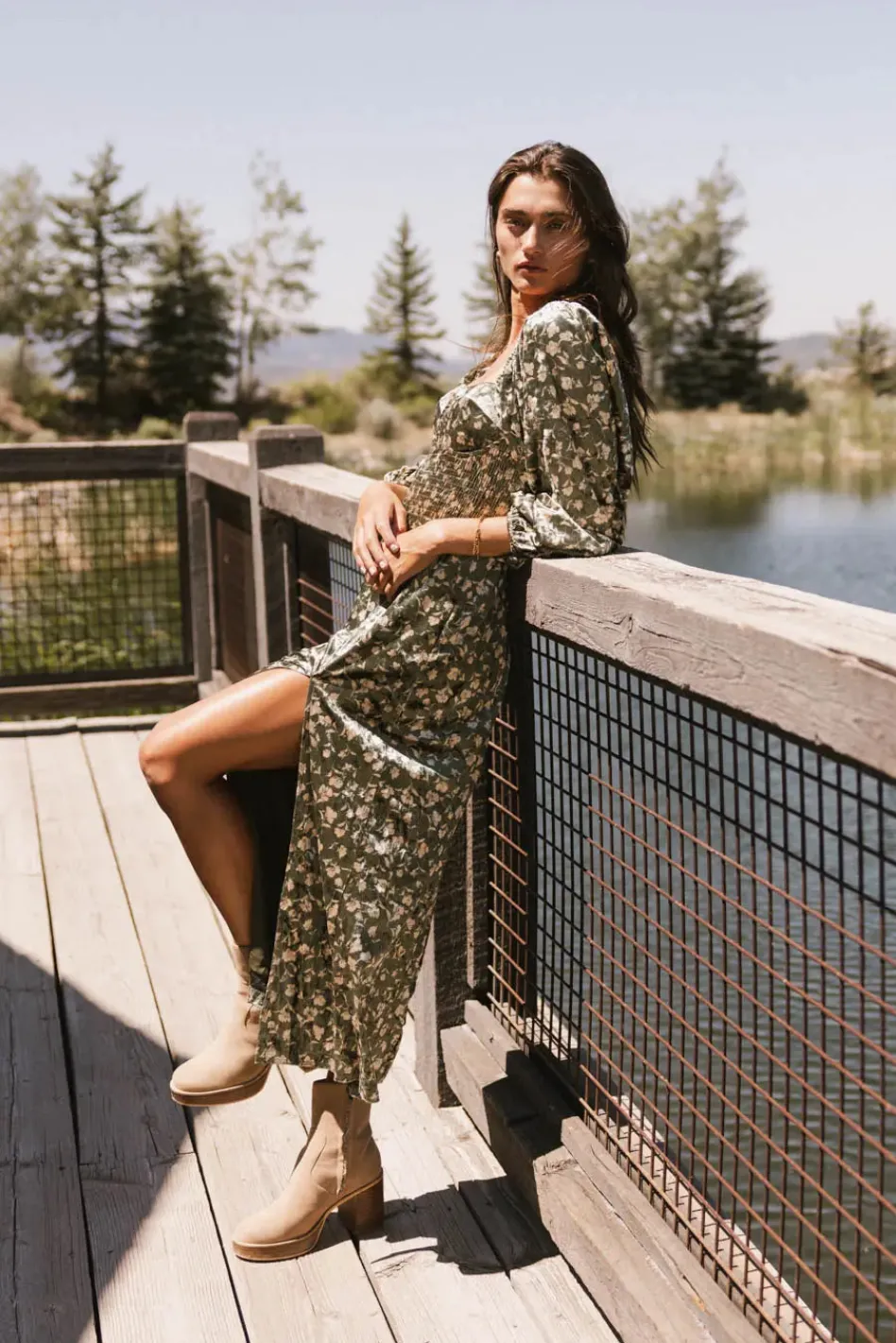 Bohme Necali Velvet Midi Dress