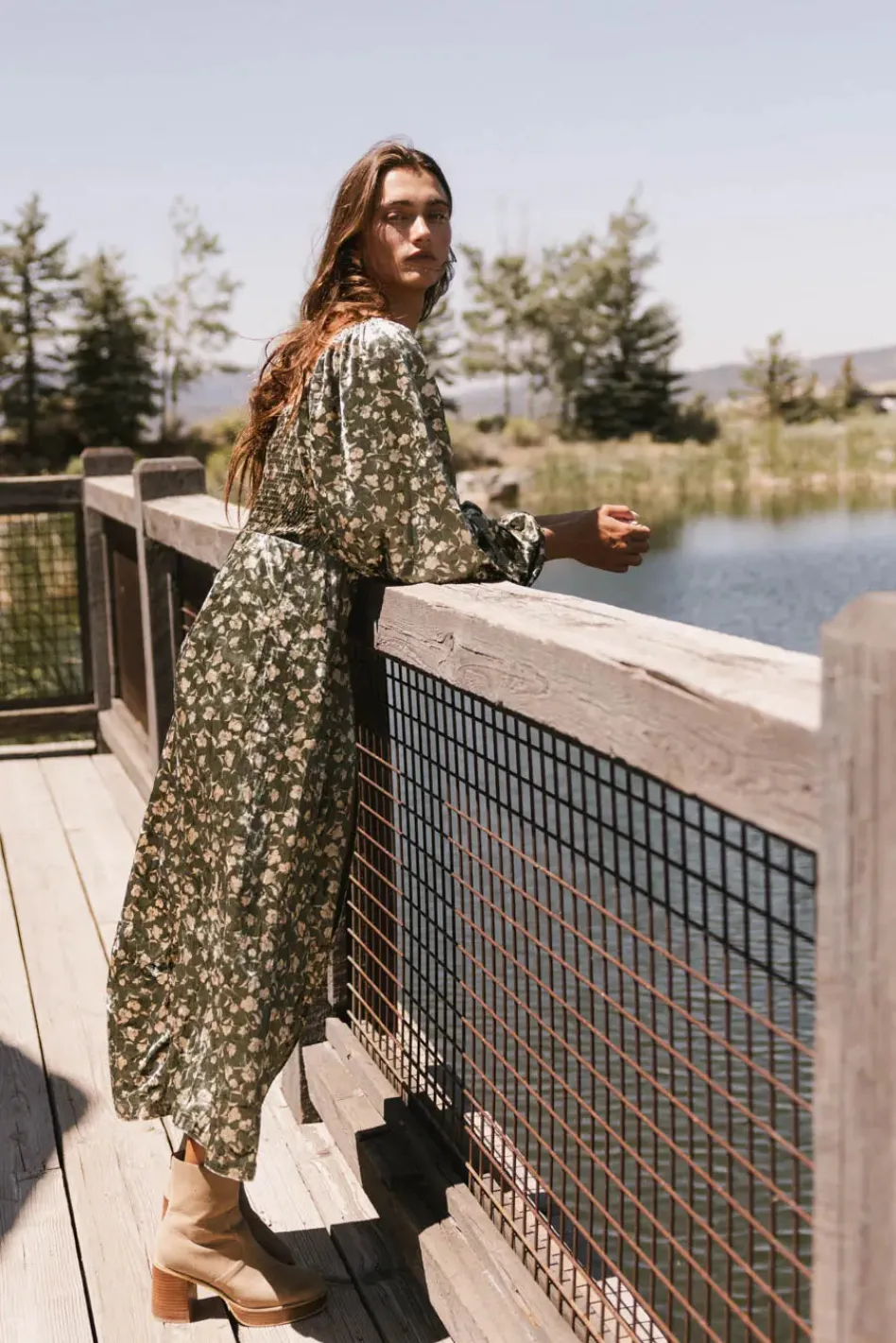 Bohme Necali Velvet Midi Dress