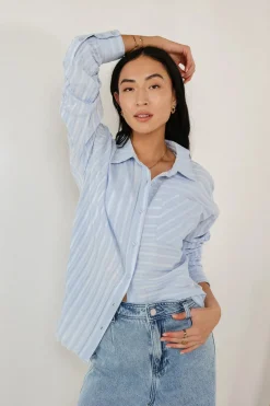 Bohme Nyah Striped Button Up in - FINAL SALE