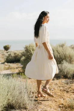 Bohme Olivia Faux Smocked Midi Dress