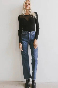 Bohme Olwen Retro Straight Leg Jeans in Dark Wash