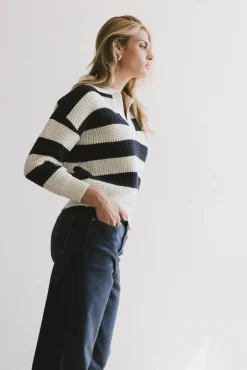 Bohme Ozzie Striped Sweater in Navy