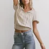 Bohme Pax Smocked Blouse in Sand