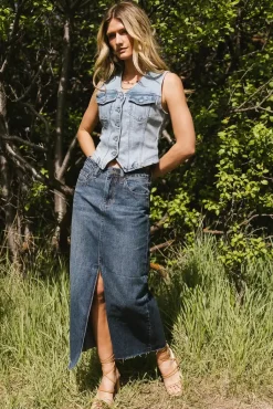 Bohme Paydrie Denim Maxi Skirt