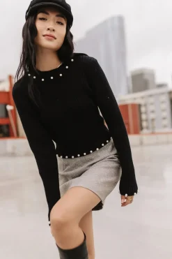 Bohme Pearl Embellished Sweater in