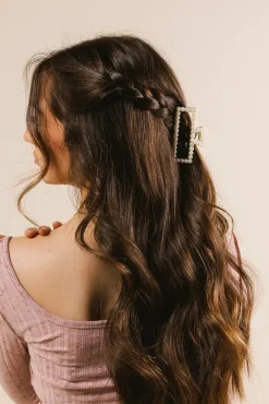 Bohme Pearl Rectangle Claw Clip