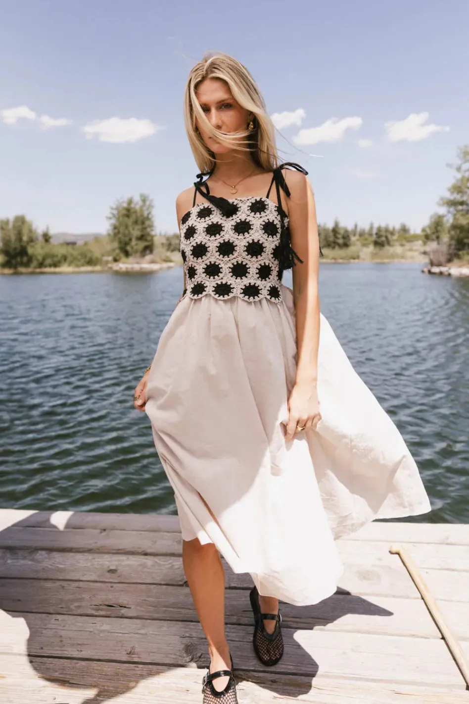 Bohme Perran Crochet Bodice Dress