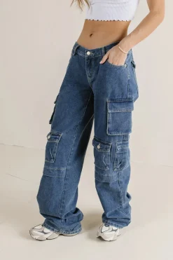 Bohme Phoebe Cargo Jeans in Medium Wash - FINAL SALE