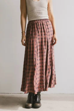Bohme Pippin Plaid Maxi Skirt in Red