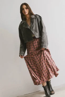 Bohme Pippin Plaid Maxi Skirt in Red