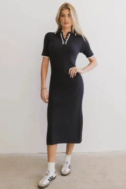 Bohme Posie Ribbed Knit Midi Dress