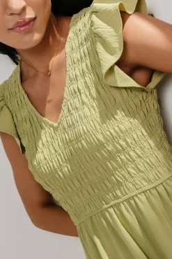 Bohme Rain Smocked Midi Dress in - FINAL SALE