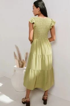 Bohme Rain Smocked Midi Dress in - FINAL SALE