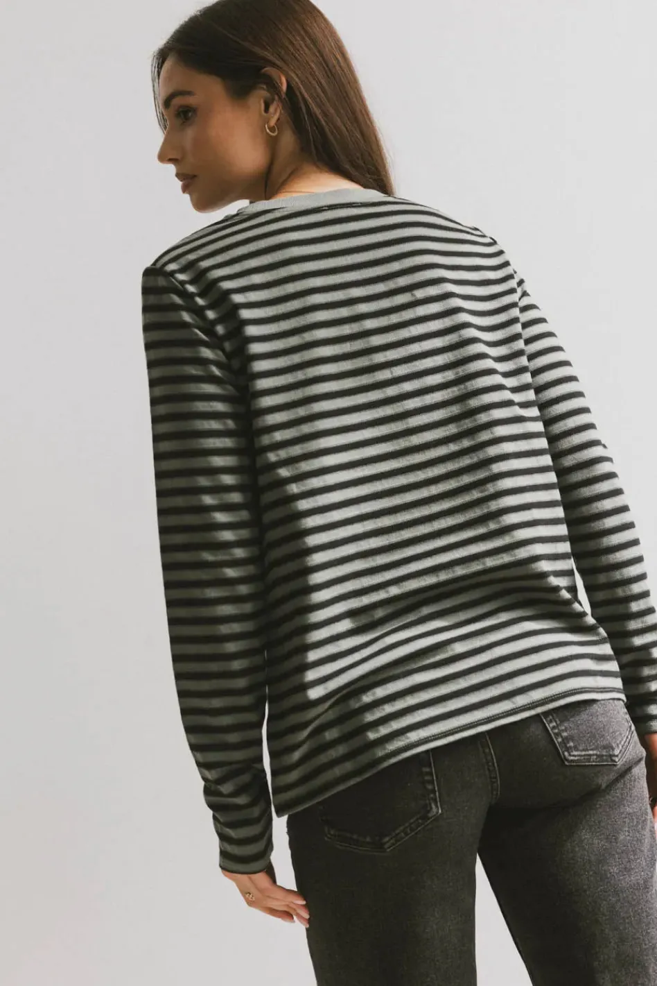 Bohme Reggie Striped Top in Olive and Black