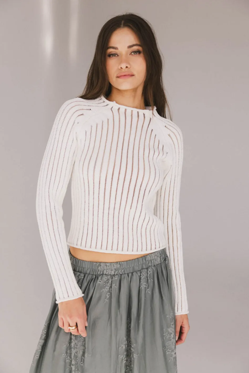 Bohme Ruby Striped Sheer Sweater in